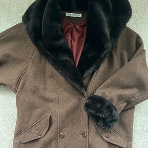 Donny brook, winter, dress coat wool and fur collar